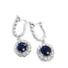Natural Blue Sapphire & Diamond Earrings