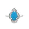 Image 1 : White Gold Turquoise & Diamond Ring