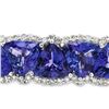 Image 3 : Platinum Tanzanite & Diamond Bangle Bracelet