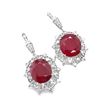 Ruby and Diamond Dangle Earrings