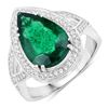 Certified Emerald and Diamond Halo Ring