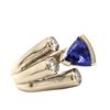 Modern Trillion Tanzanite & Diamond Ring