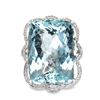 White Gold Aquamarine & Diamond Ring