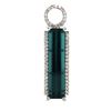 Image 3 : Long Blue Tourmaline & Diamond Halo Pendant