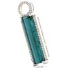Image 6 : Long Blue Tourmaline & Diamond Halo Pendant