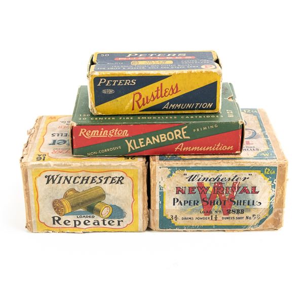 4X Empty Vintage Ammunition Boxes