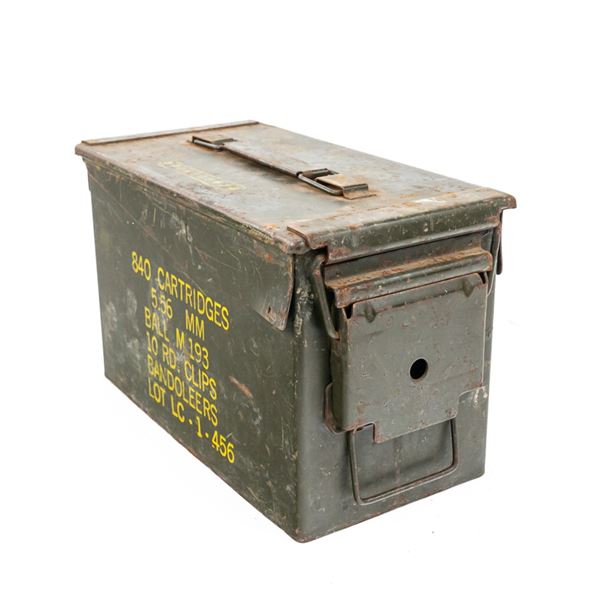 Various Hunting Rifle Ammunition In An Ammo Can