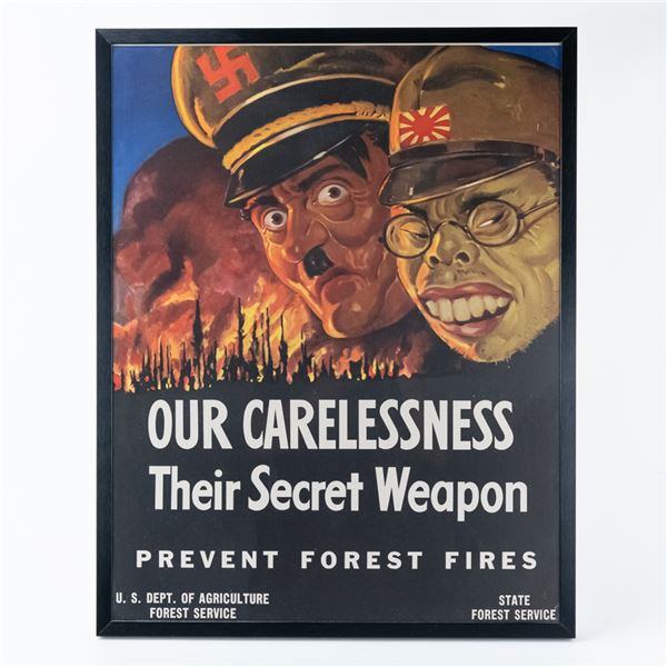 WWII US "Our Carelessness" Fire Prevention Poster