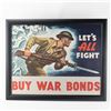 Image 1 : WWII US "Let's All Fight" Buy War Bonds Poster