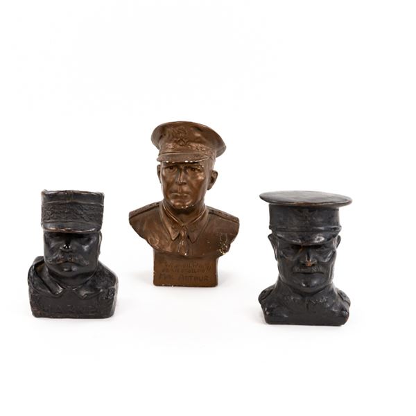 WWI WWII Gen Joffre Pershing MacArthur Statue Lot