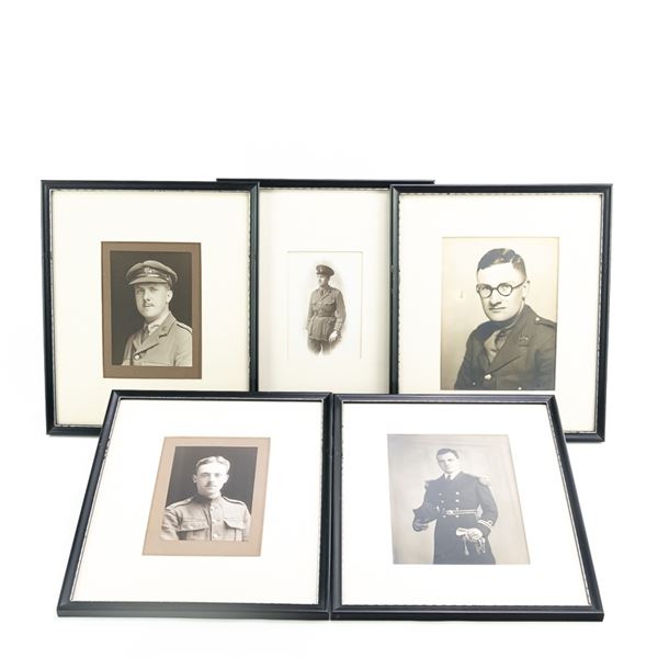 WWI WWII British Army & Navy Portrait Picture Set