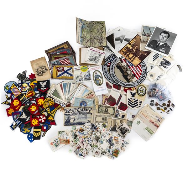 US WWI WWII Patch, Civil War Post Card Lot