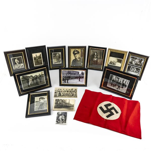 WWII German National Flag-Framed Photo Lot