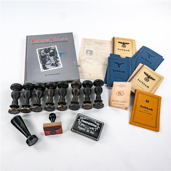 WWII German Document Pass Ink Stamp Set-Soldbuch