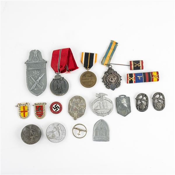 WWII German Navrvik Shield, Party Badge Lot