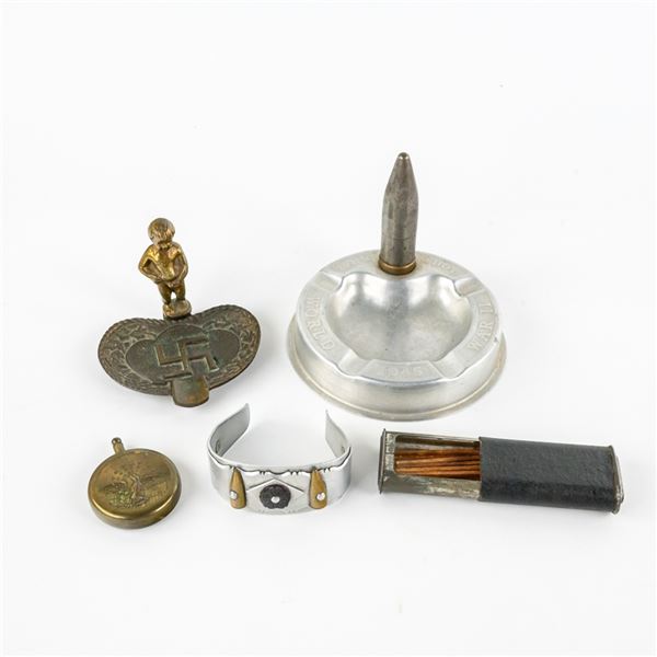 WWI WWII US Trench Art Lighter/Ashtray/Bracelet