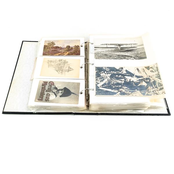 Big WWI WWII German US French Postcard Album