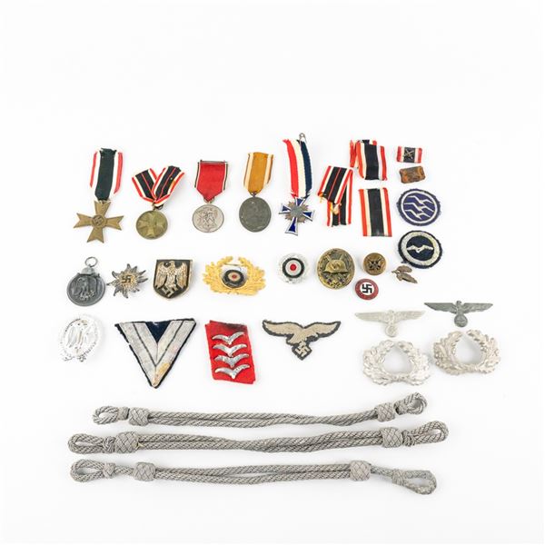WWII German Medal Patch Hat Badge Lot