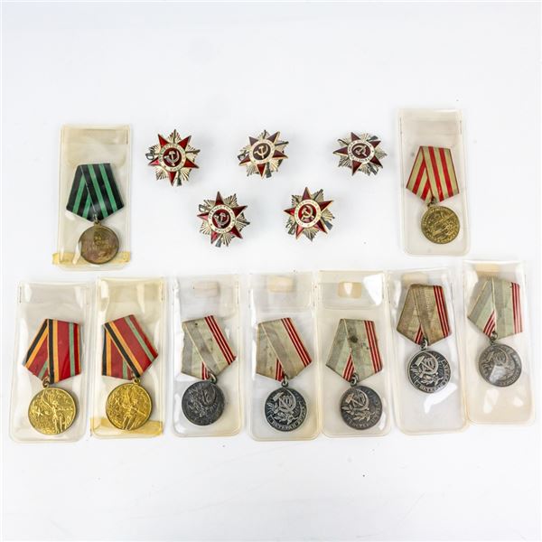 WWII & Later Soviet Russian Badge Medal Lot