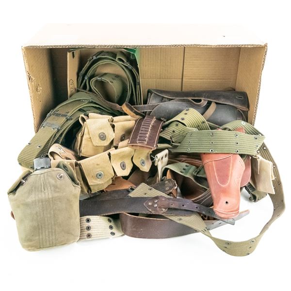WWI WWII US Cartridge,Web Belt Canteen Lot