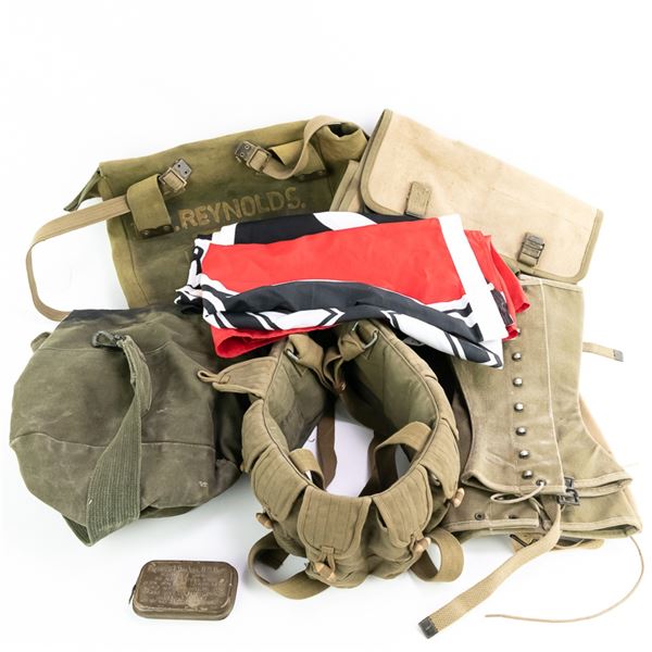 WWII US Mixed Gear German Flag Motorcycle Bag Lot-