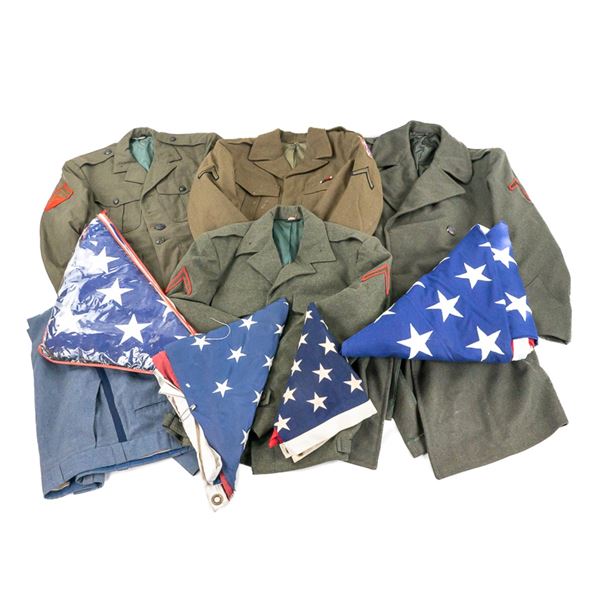 US Military Flag and Uniform Lot