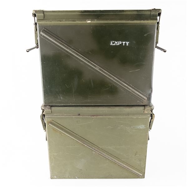 WWII Era US 20mm Cartridge Ammo Box Can Lot