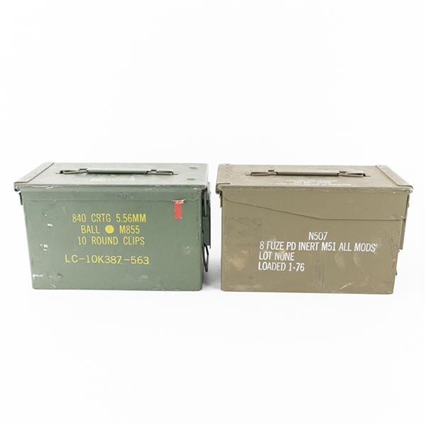 US 5.56mm & Artillery HE M51 Fuze Ammo Box Lot