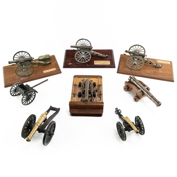 7x  Miniature Bronze and Cast Cannons