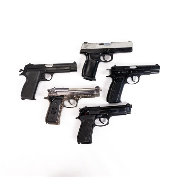 5 Green Gas Airsoft Pistols-Movie Props