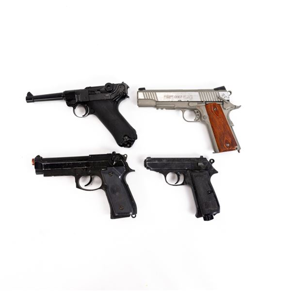 4 Full Metal Airsoft and BB Pistol Movie Props