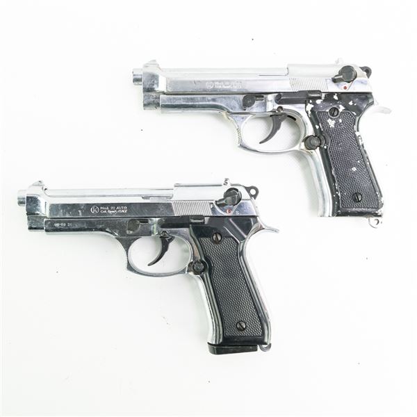 2 Nickeled Kimar Beretta Blank Pistol Movie Props