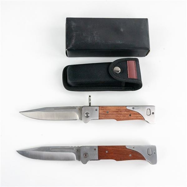 2 Bud K Folding Bayonet Style Knives