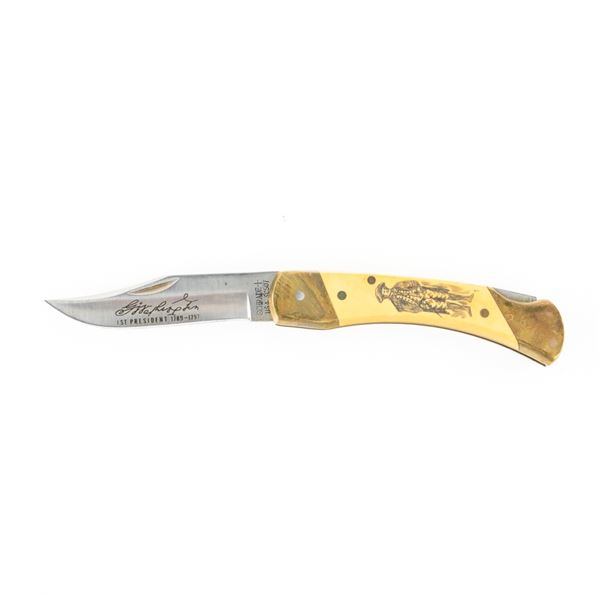 Schrade SC507 George Washington Scrimshaw Knife