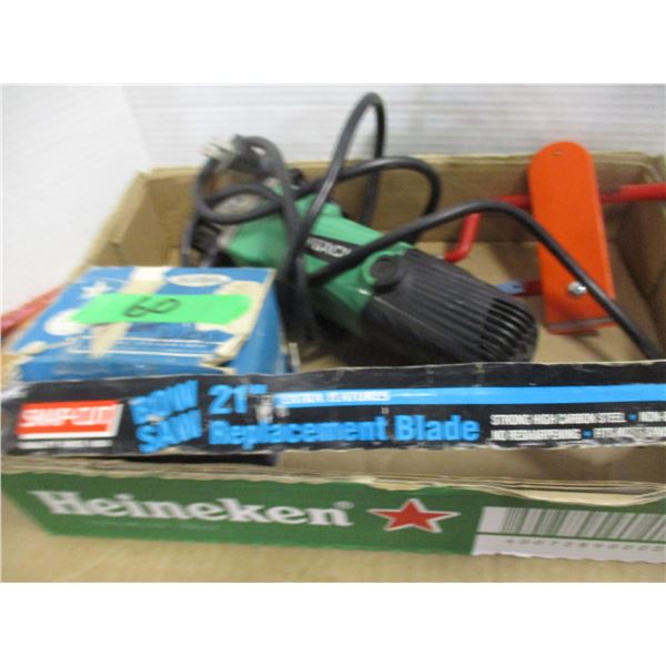 BOX C/W ANCHORS, 4" GRINDER (AS IS)