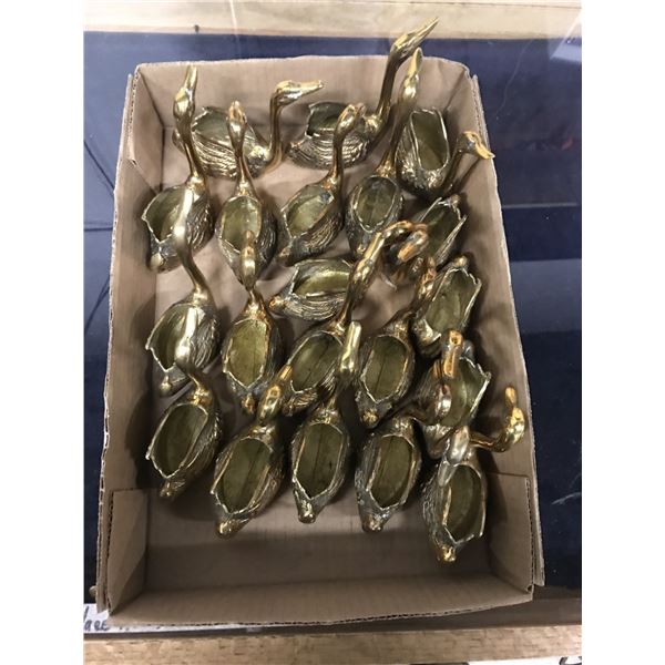 TRAY C/W BRASS ORNAMENTS