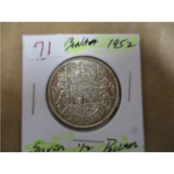 1952 CANADA SILVER HALF DOLLAR