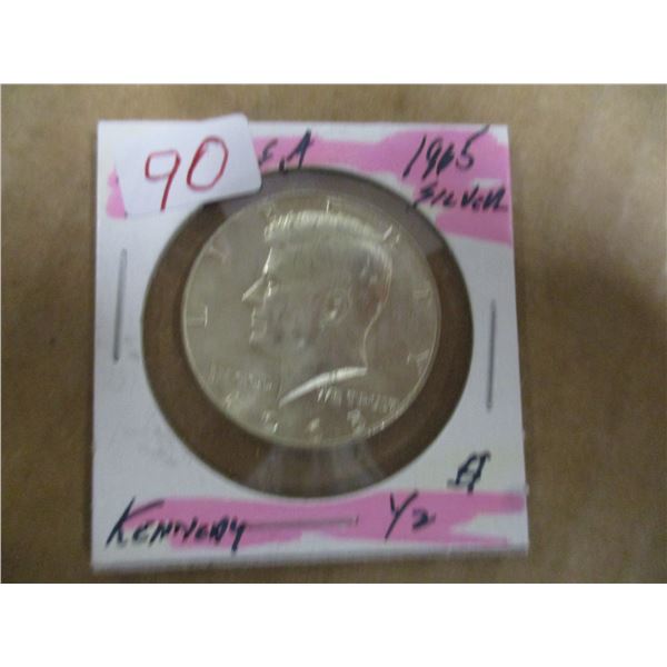 1965 USA KENNEDY SILVER HALF DOLLAR