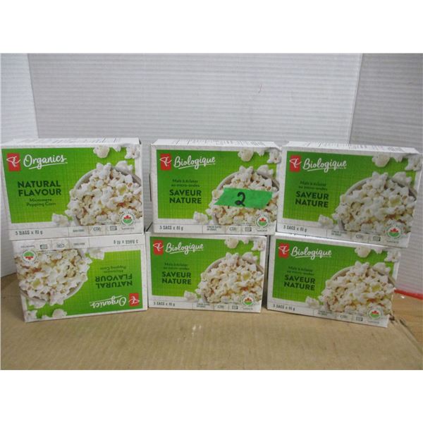 SHELF PULLS (AS IS):  MICROWAVE POPCORN (3 PACKAGES/BOX) - 6 BOXES