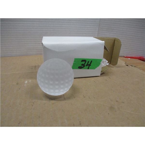 GLASS GOLF BALL PAPER WEIGHT