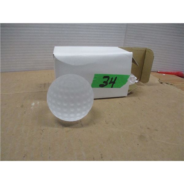 GLASS GOLF BALL PAPER WEIGHT