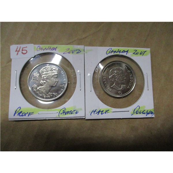 2002 - 2007 PROOF CAMEO QUEEN ELIZABETH HALF DOLLARS