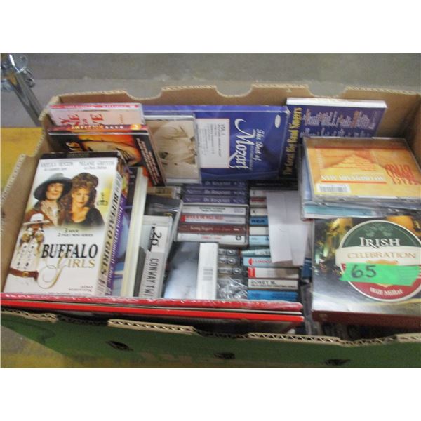 BOX C/W ASSORTED MOVIES