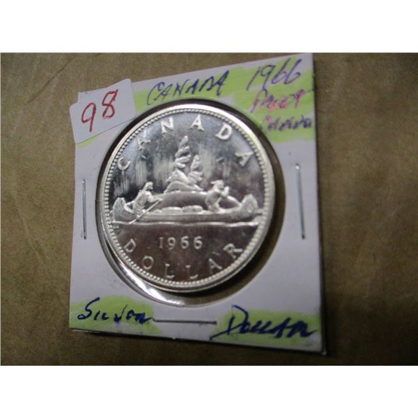 1966 PROOF CAMEO CANADA SILVER DOLLAR