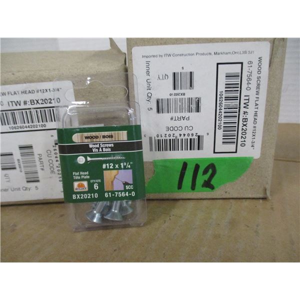 FREIGHT DAMAGE (AS IS):  6 PACKAGES OF NO. 12 X 1 3/4" SCREWS