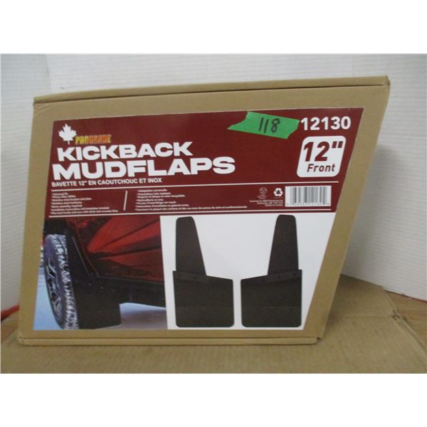 FREIGHT DAMAGE (AS IS):  PAIR OF 12" KICKBACK MUD FLAPS