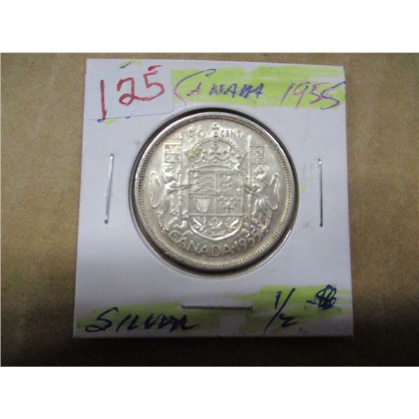 1955 CANADA SILVER HALF DOLLAR