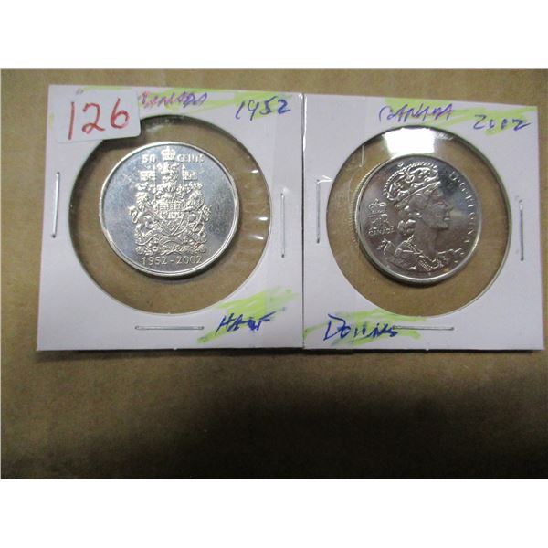 1952 - 2002 PROOF CANADA HALF DOLLARS