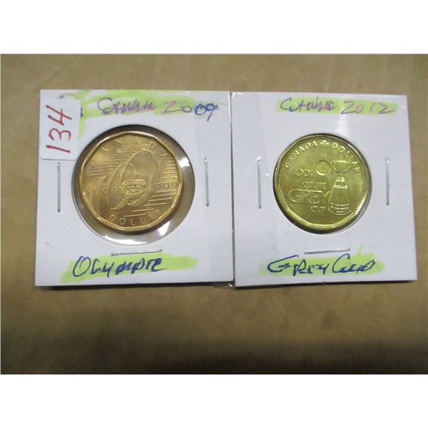 2012 GREY CUP & 2009 OLYMPIC CANADA DOLLAR COIN SET