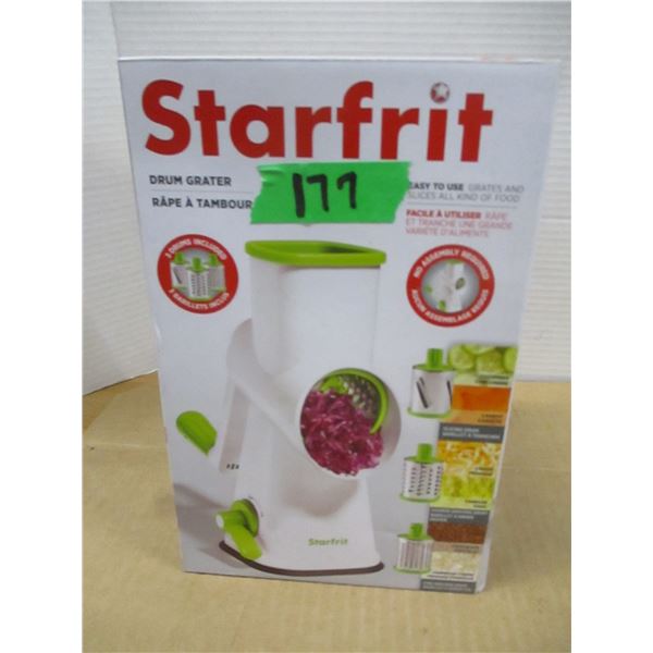 ESTATE/NEW (AS IS):  STARFRIT DRUM GRATOR IN ORIGINAL BOX